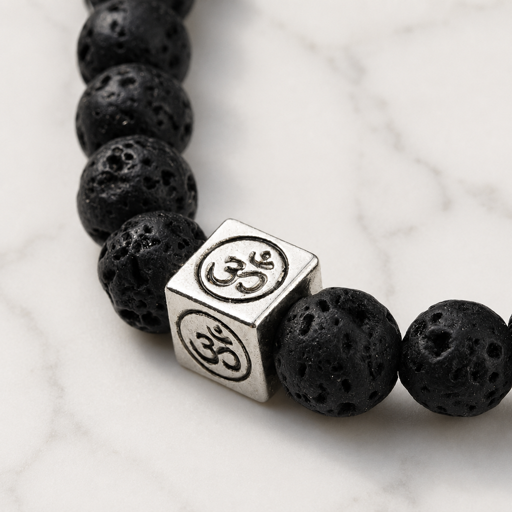 Aum Natural Lava Rock Bead Bracelet
