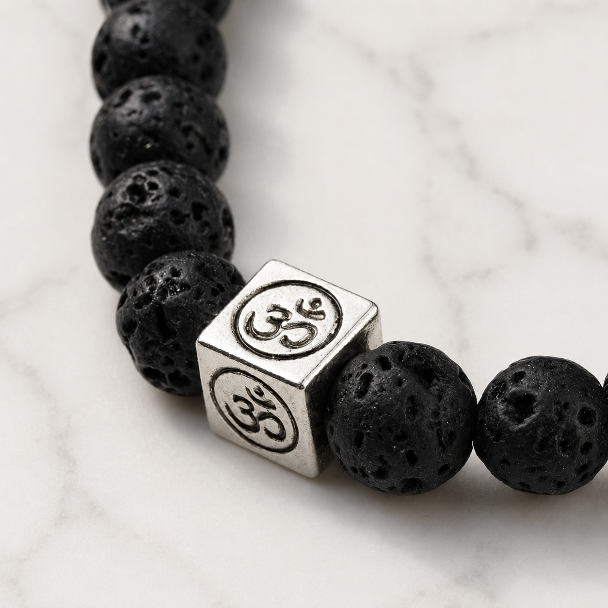 Aum Natural Lava Rock Bead Bracelet