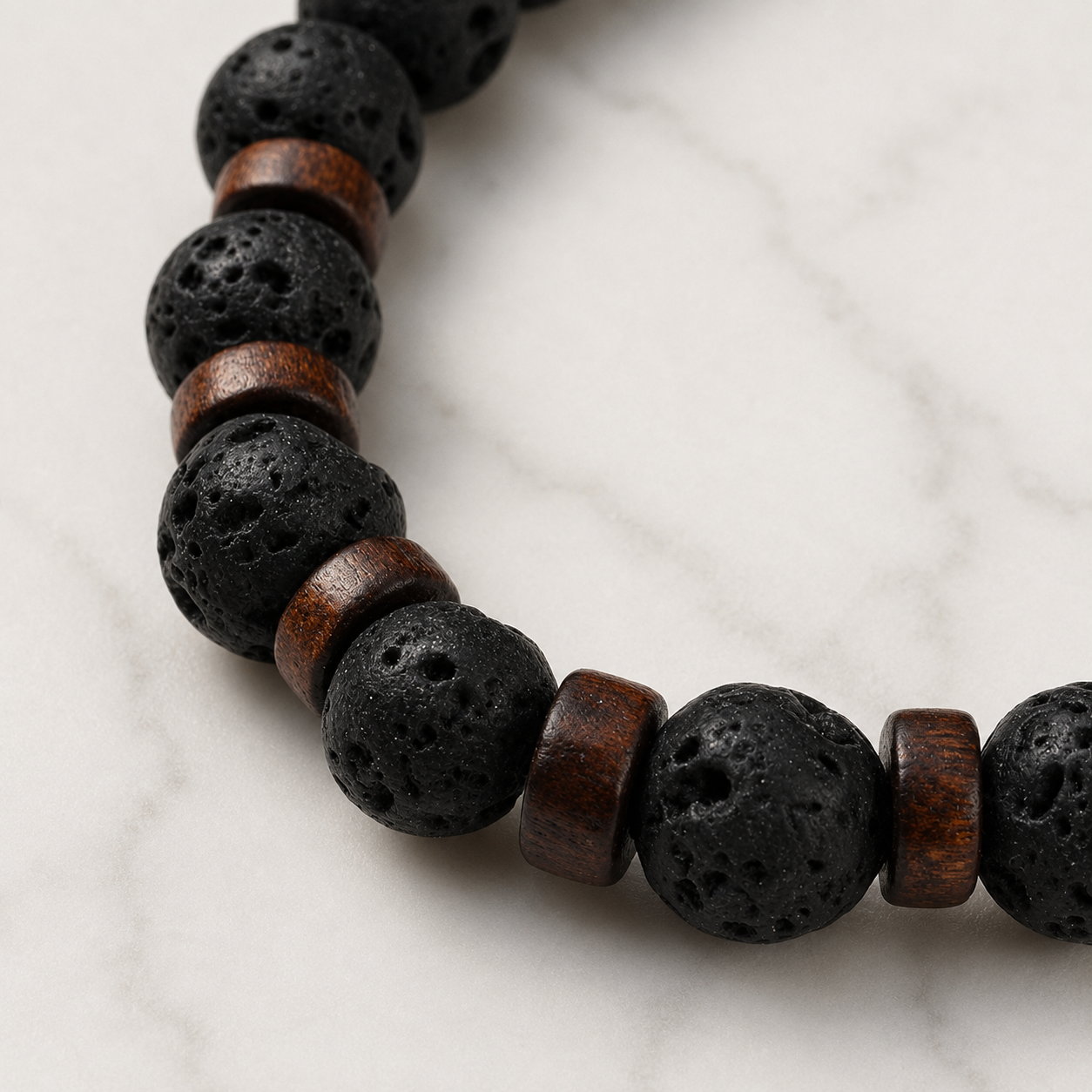 Aum Natural Lava Rock Bead Bracelet