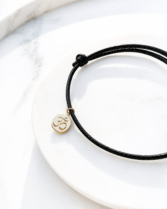 Aum 18k Gold Plated Adjustable Bracelet