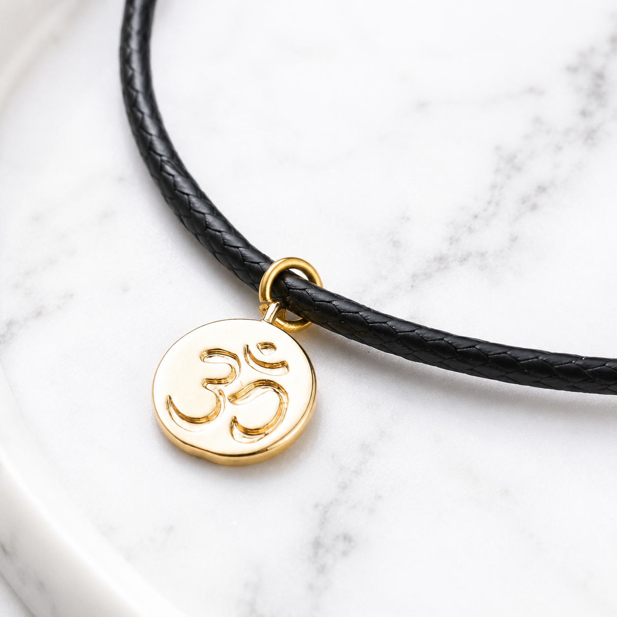 Aum 18k Gold Plated Adjustable Bracelet