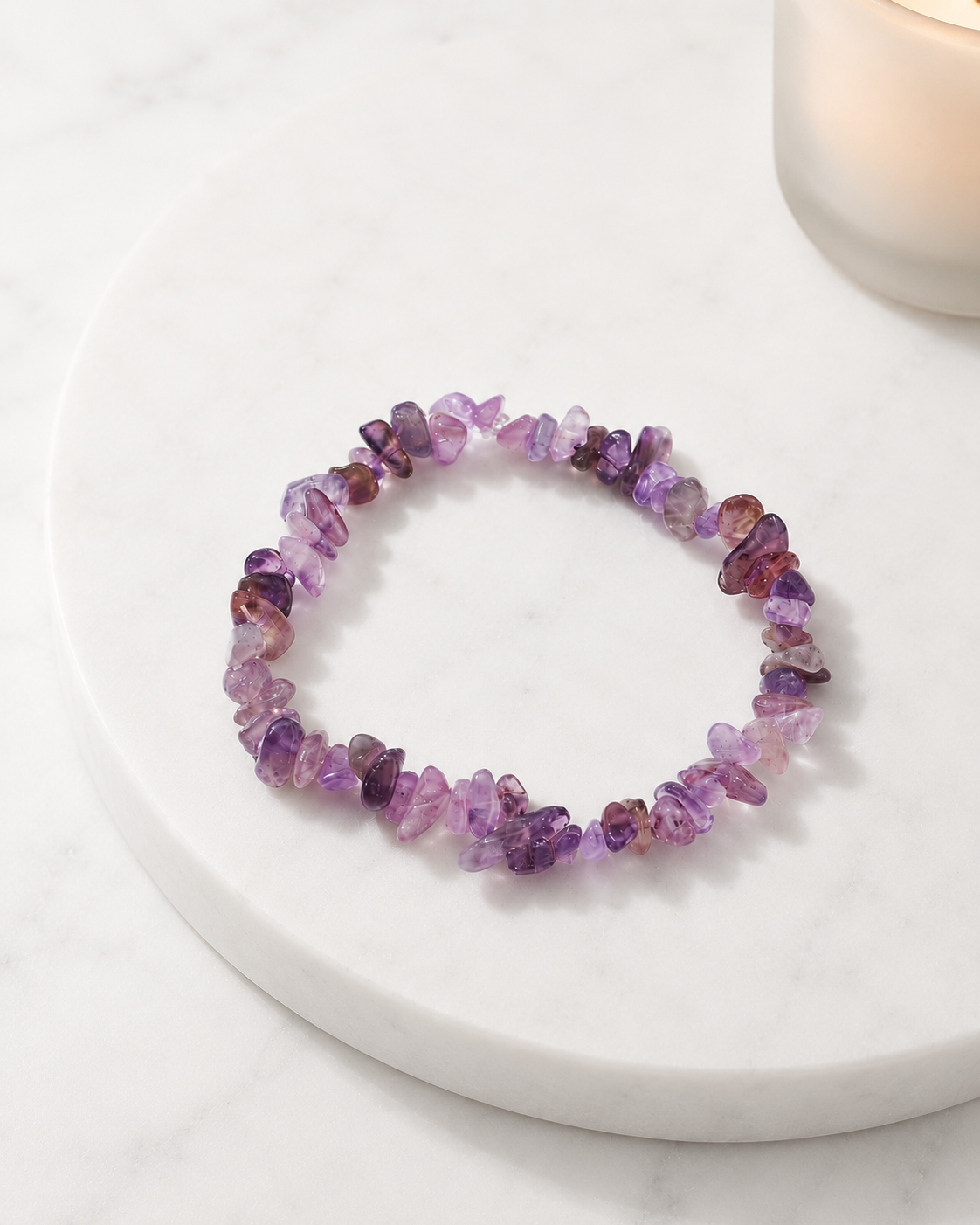 Natural Amethyst Beads Stretch Bracelet