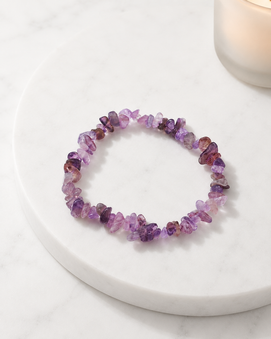 Natural Amethyst Beads Stretch Bracelet