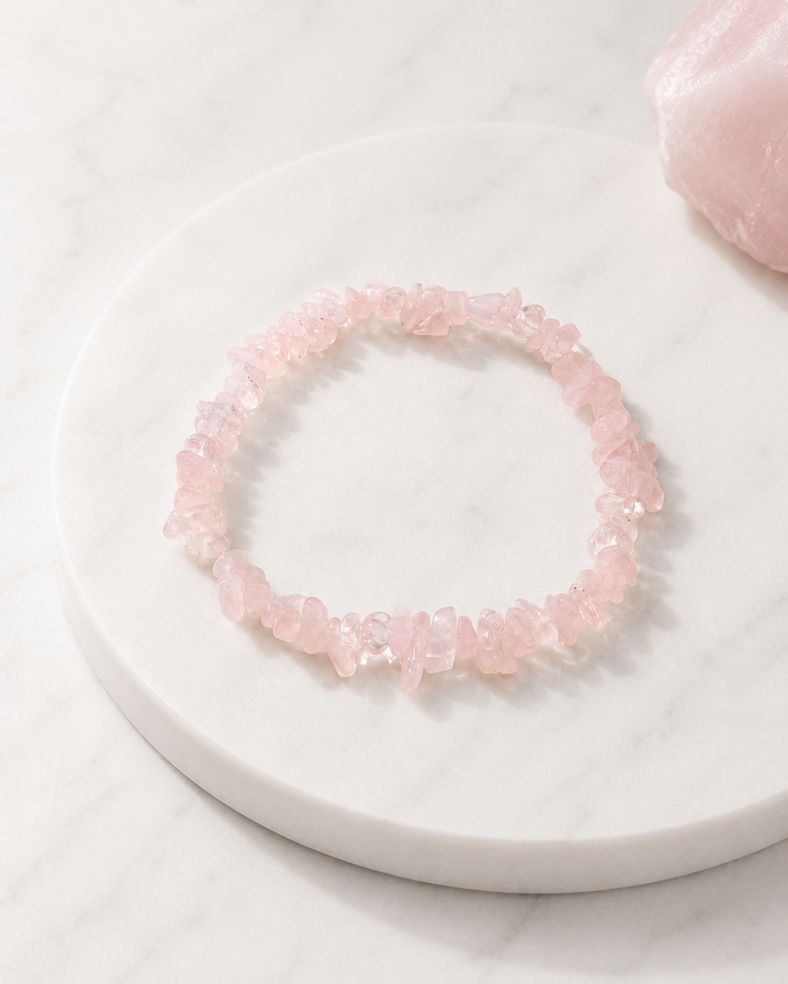 Natural Chip Rose Quartz Beads Stretch Bracelet