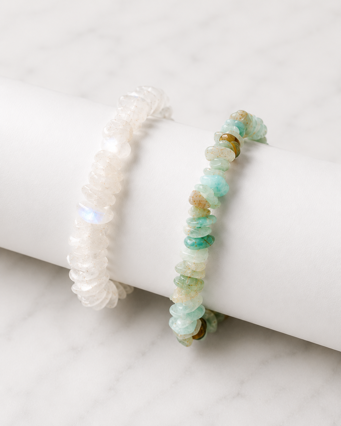 Natural Chip Amazonite Beaded Stretch Bracelet