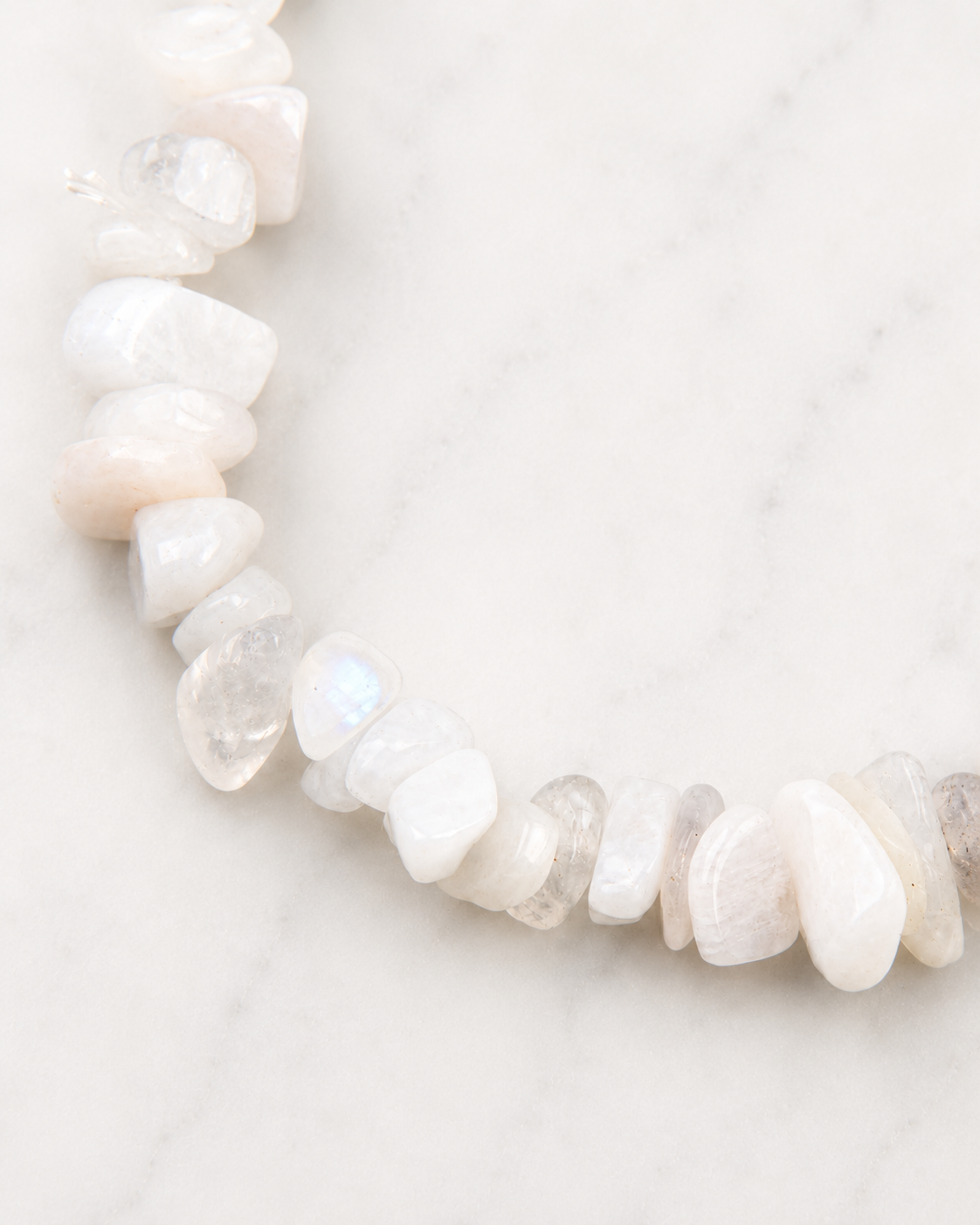Natural Chip Moonstone Beaded Stretch Bracelet