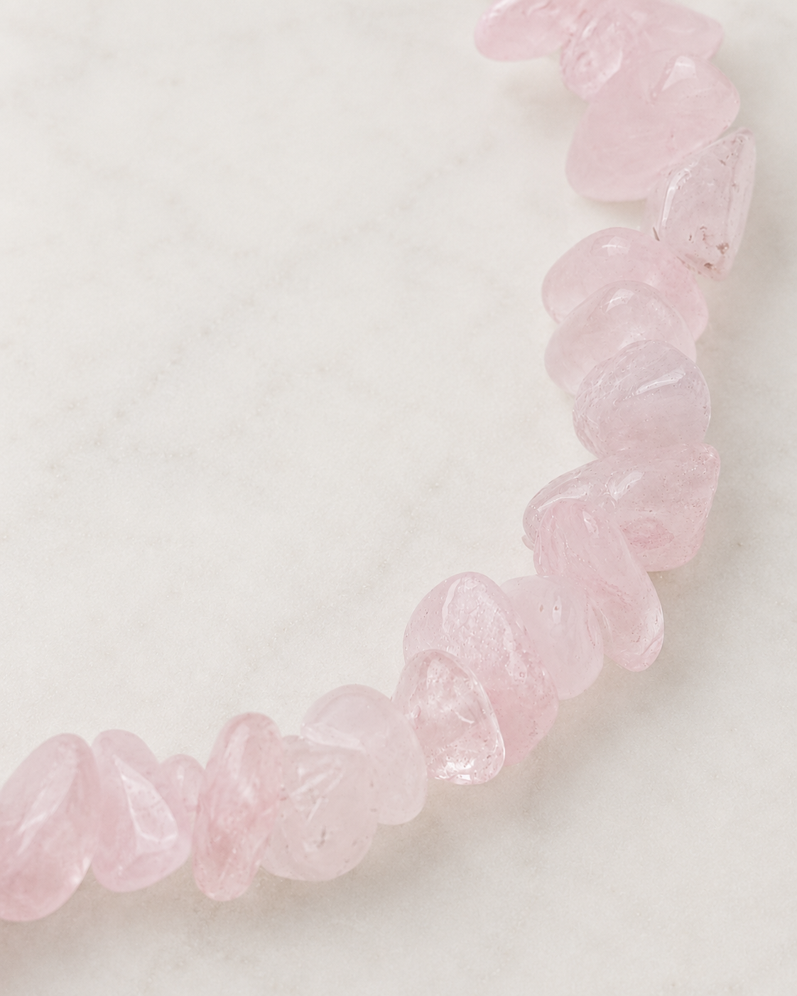 Natural Chip Rose Quartz Beads Stretch Bracelet