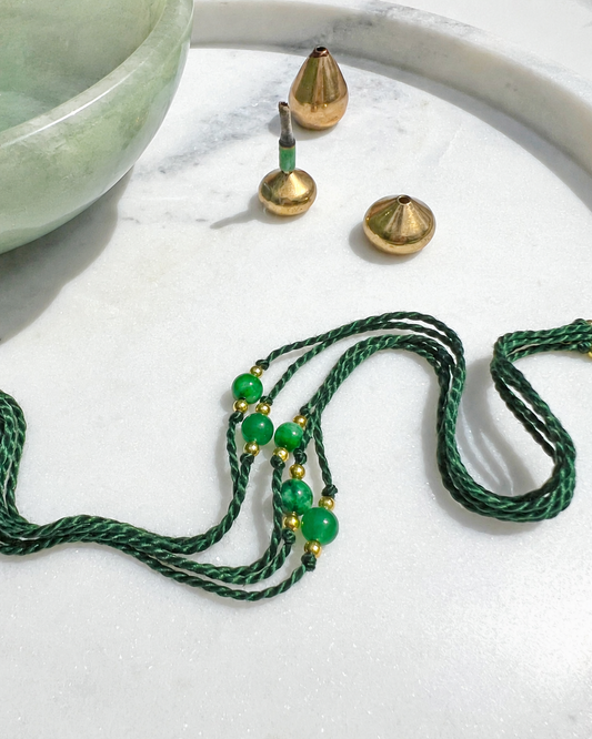 Natural Dark Green Malaysia Jade Handmade Rakhri