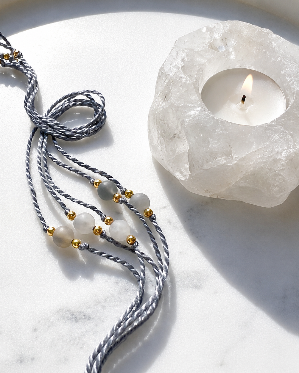 Natural Frosted Cloudy Quartz Rakhi