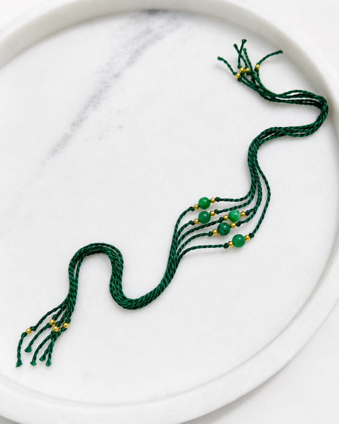 Natural Dark Green Malaysia Jade Handmade Rakhri
