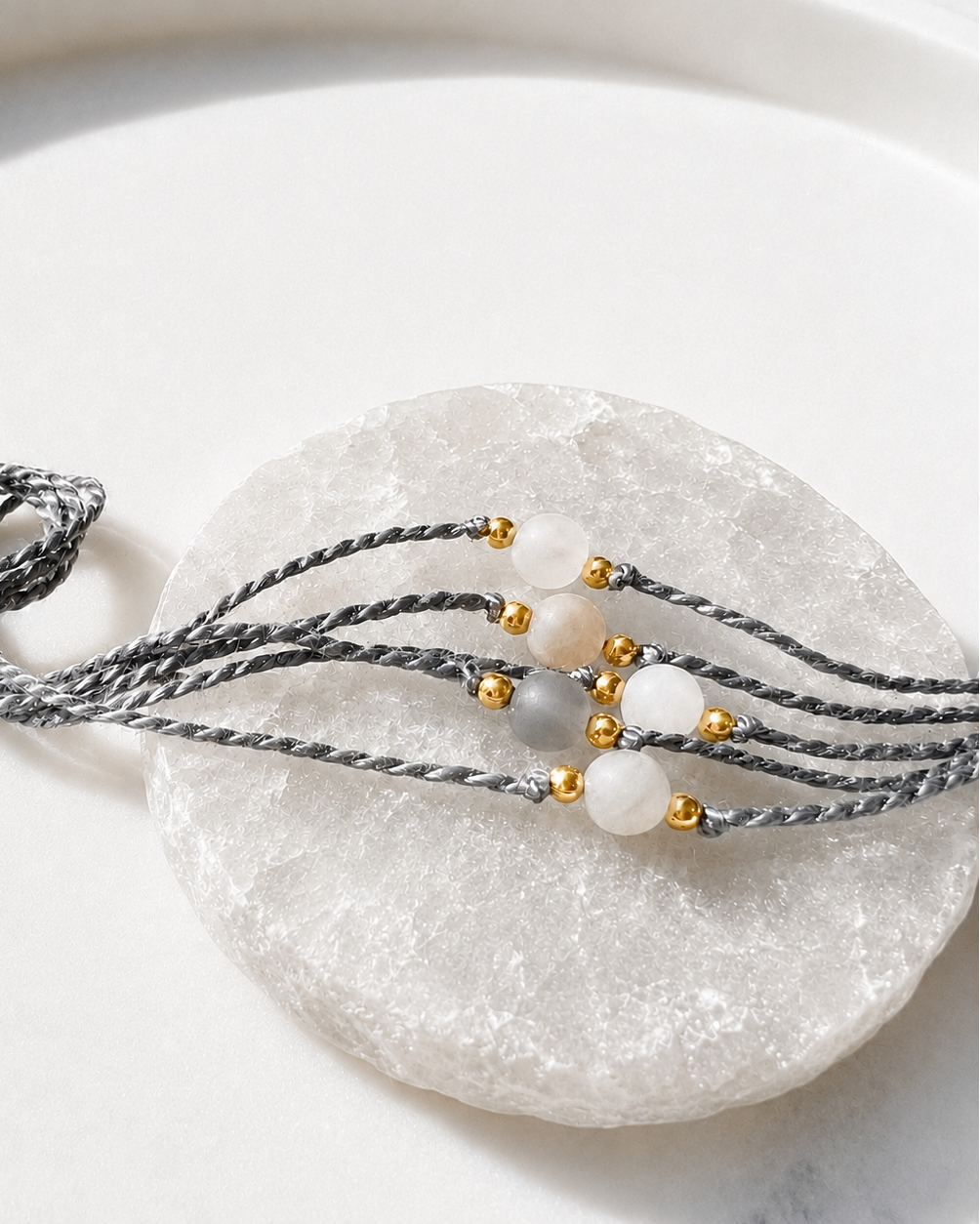 Natural Frosted Cloudy Quartz Rakhi