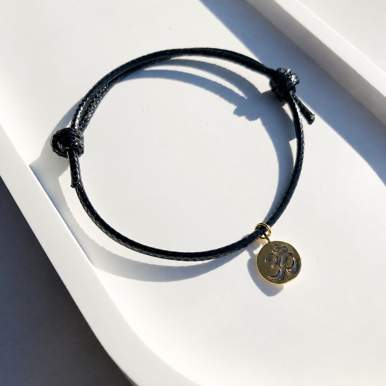 Aum 18k Gold Plated Adjustable Bracelet