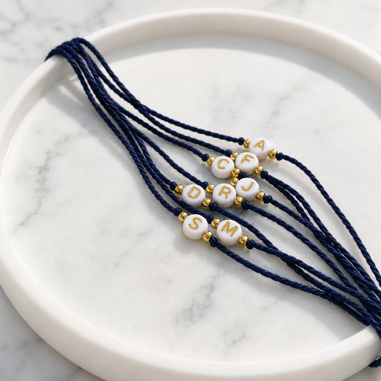 Personalised Initial Round Bead Rakhri 🔤