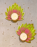 Lotus Diya Twin Set with Rangoli Powder