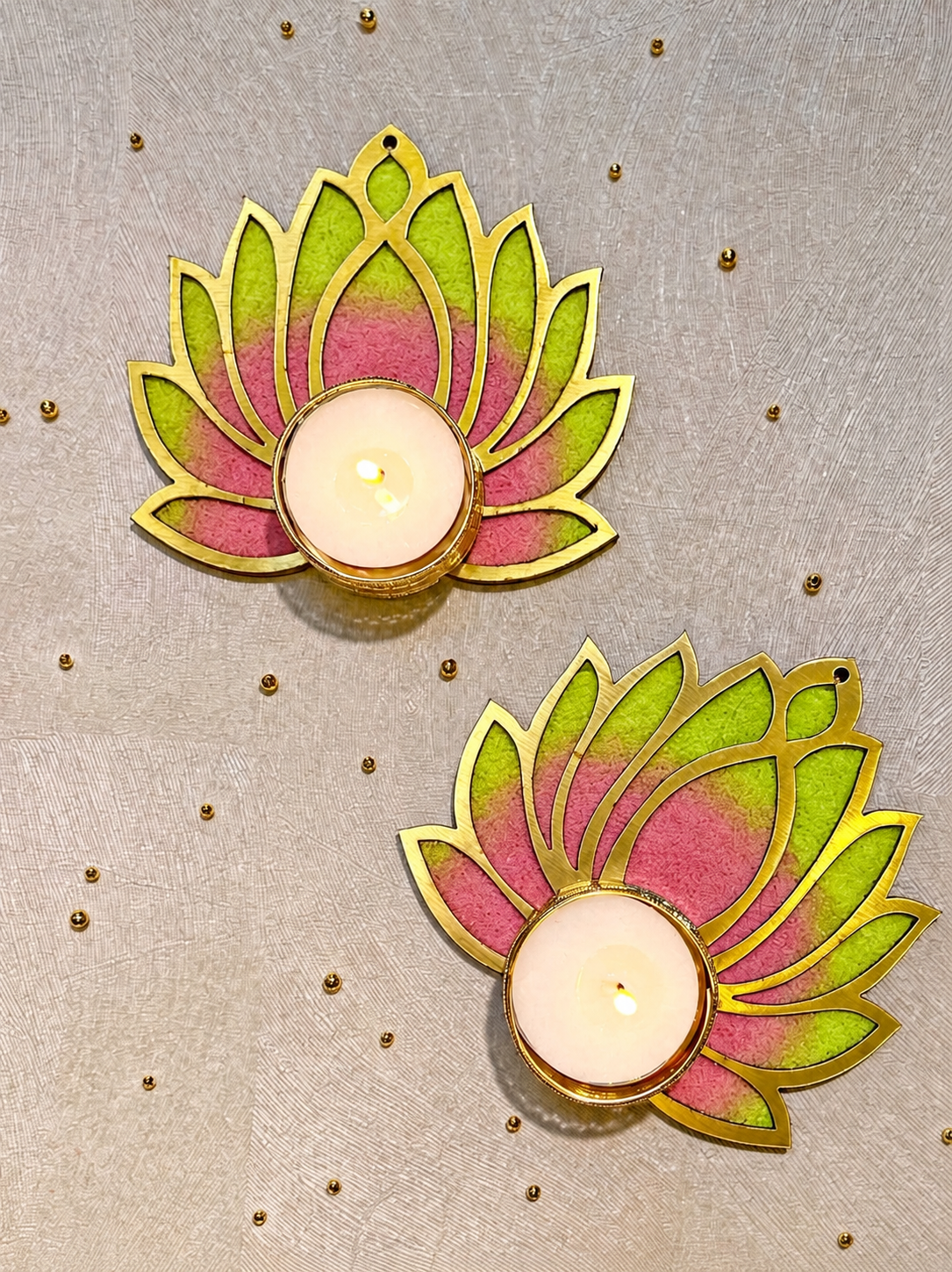 Rangoli Lotus Tealight Twin Set 🪷