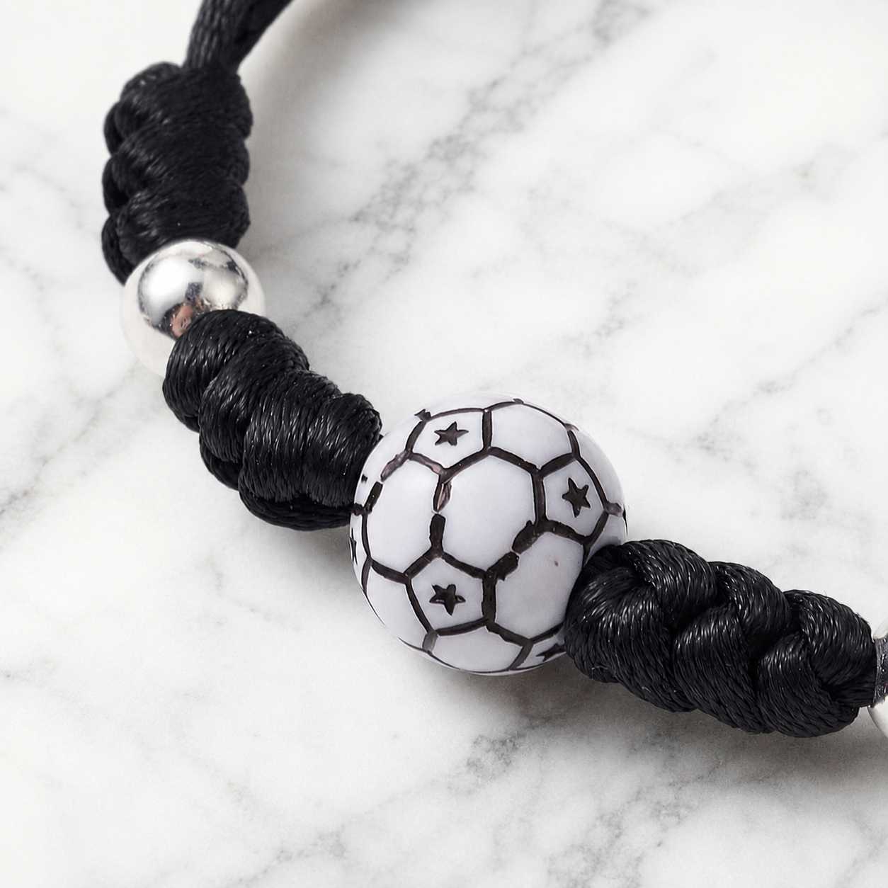 Football Braided Bead Bracelet