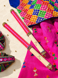 Children's Personalised Dandiya Sticks - Fuchsia Pink