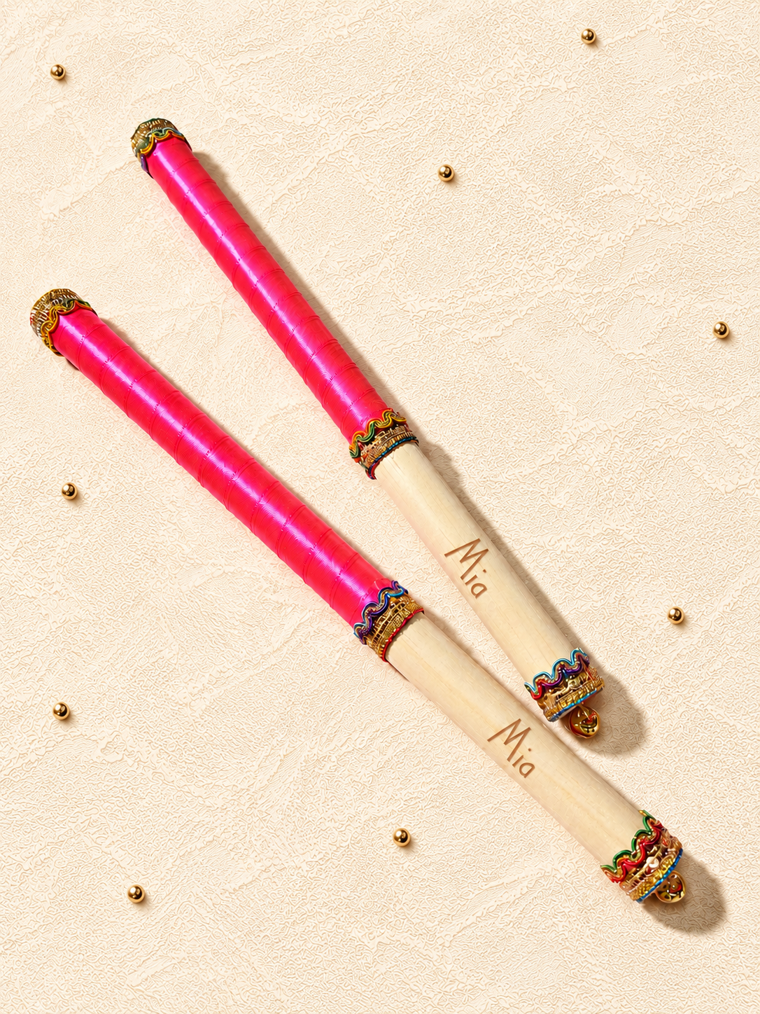 Children's Personalised Dandiya Sticks - Fuchsia Pink