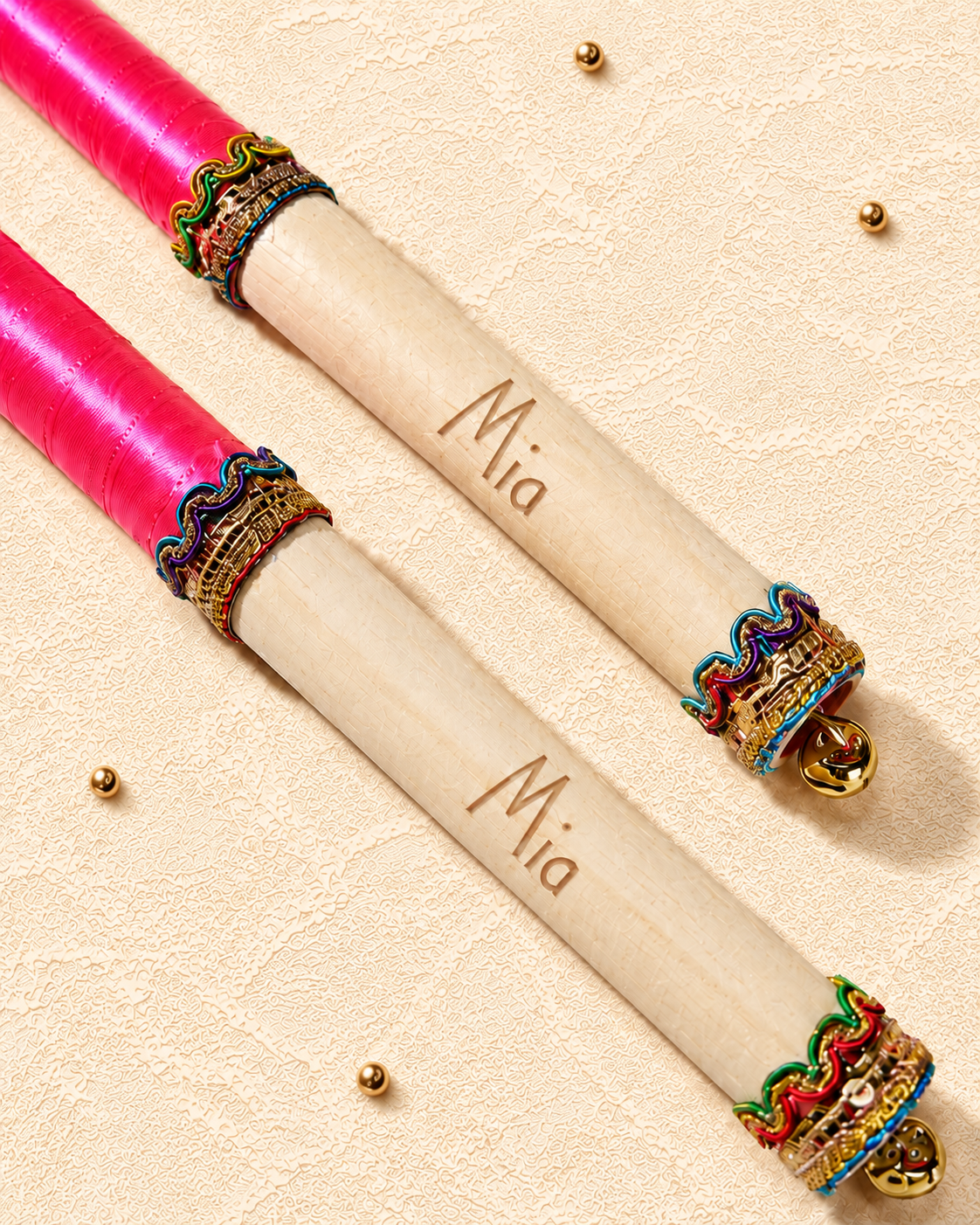 Children's Personalised Dandiya Sticks - Fuchsia Pink