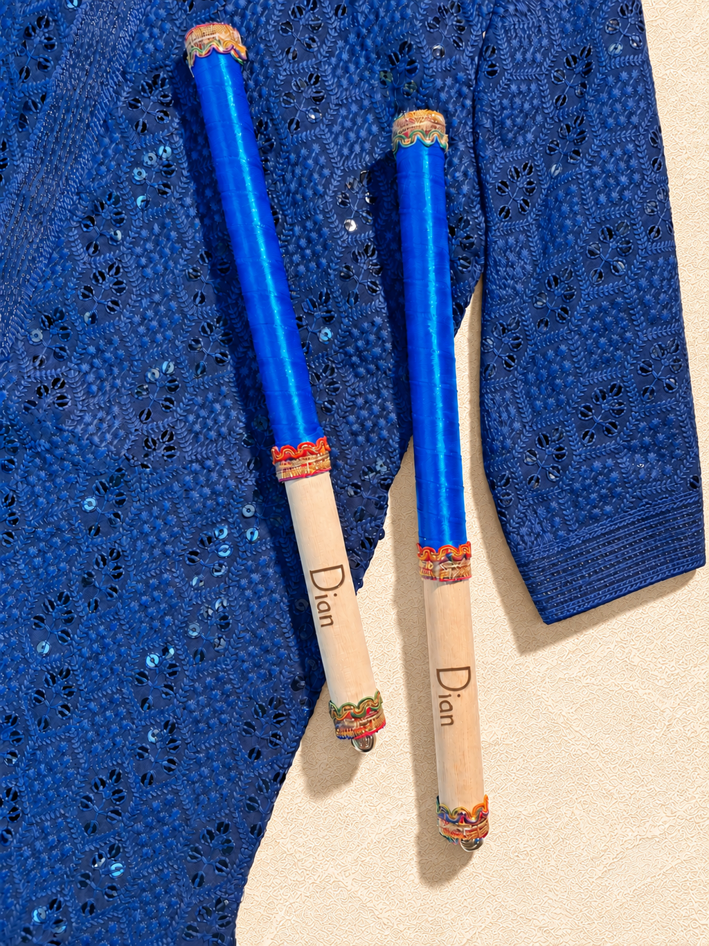 Children's Personalised Dandiya Sticks - Royal Blue