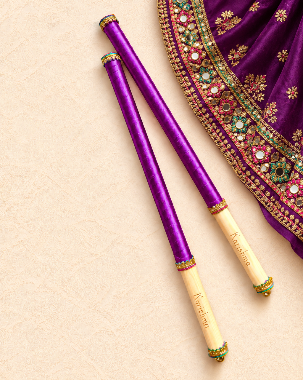 Adult's Personalised Dandiya Sticks - Purple 