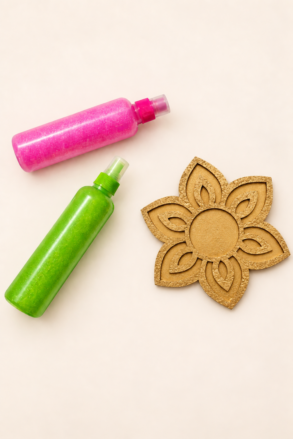 4" Mini Diwali Water Lily Wooden Rangoli Kit