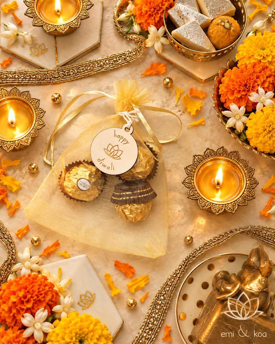 Happy Diwali Wooden Gift Tag