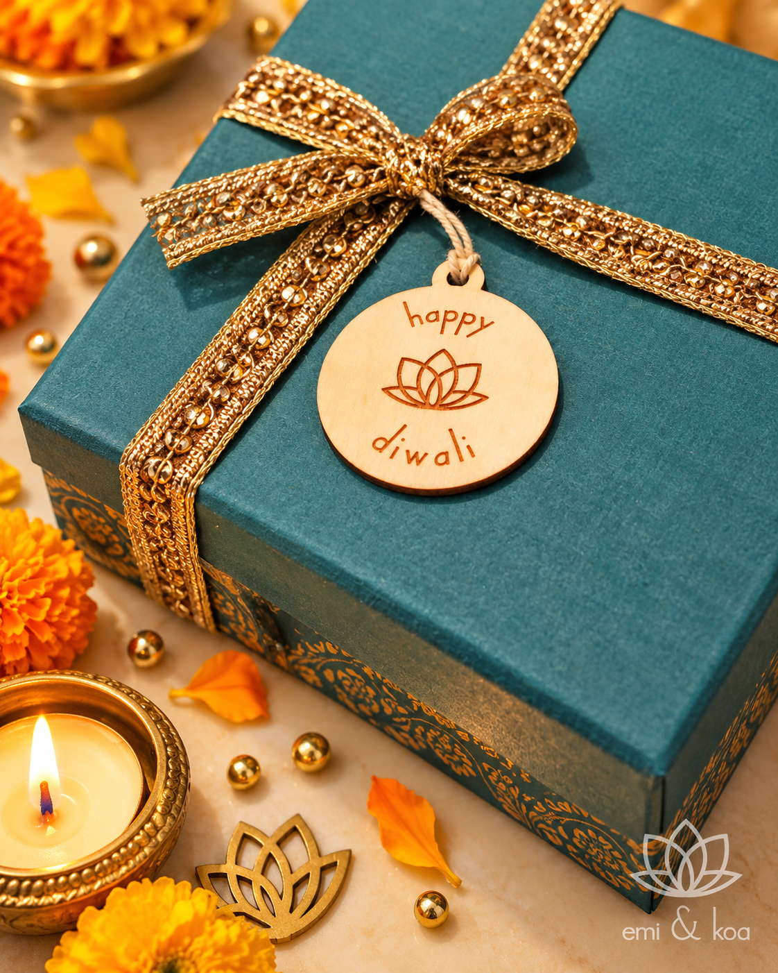 Happy Diwali Wooden Gift Tag