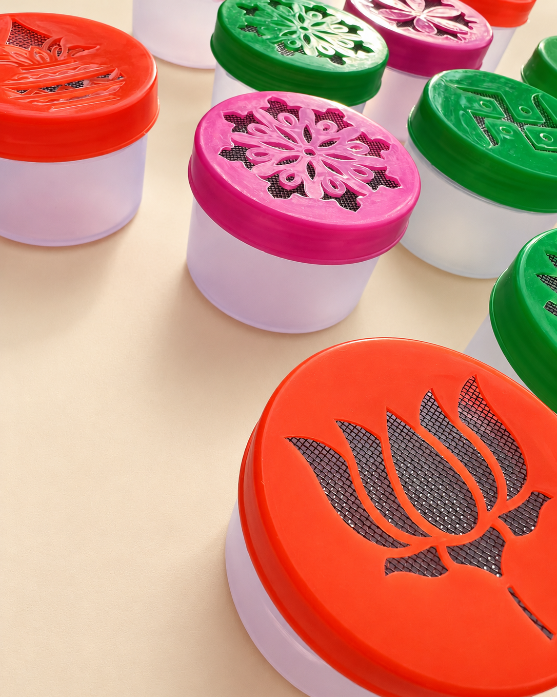 Rangoli Stencil Pots Pack of 4