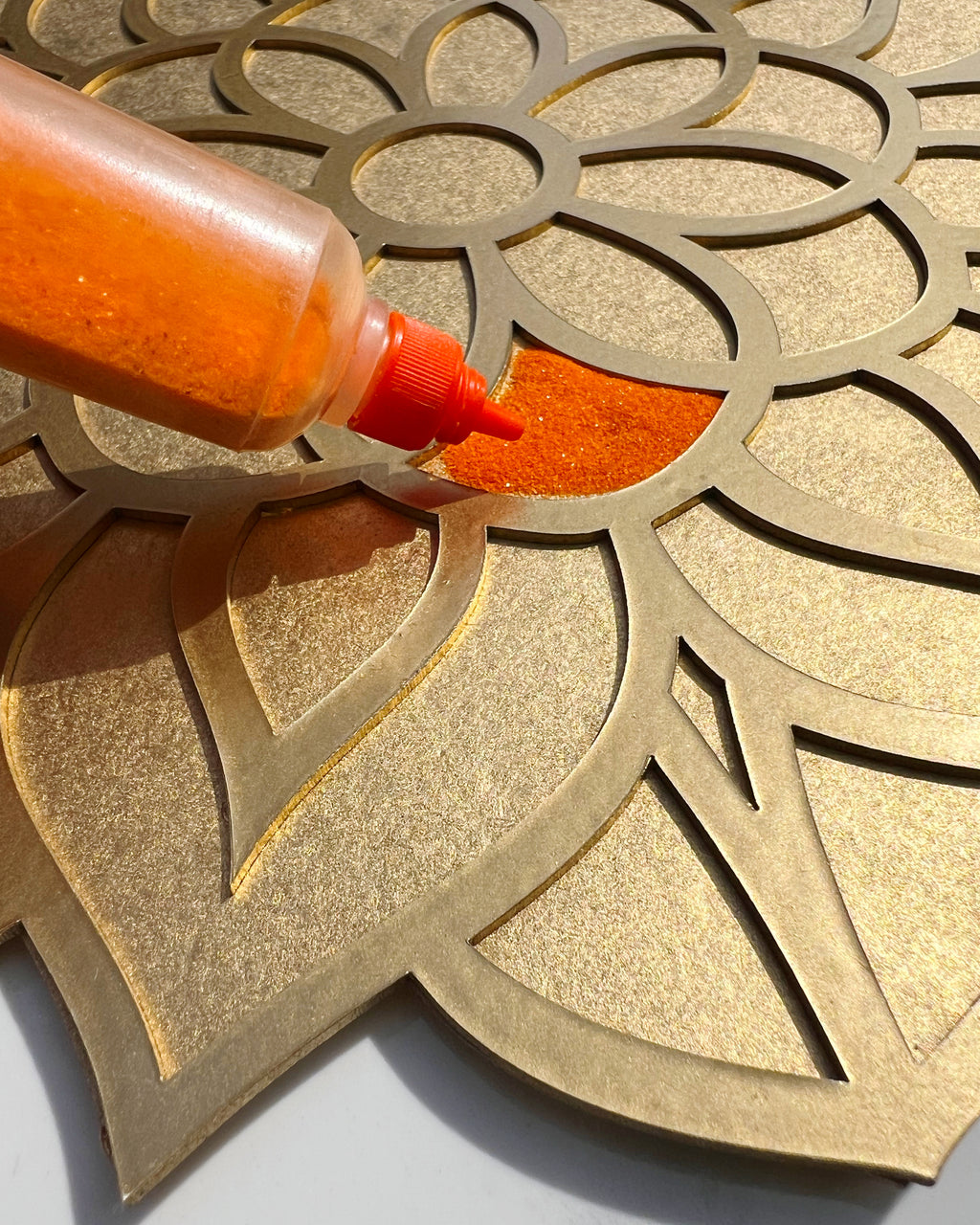 12" Diwali Flower Wooden Rangoli Kit