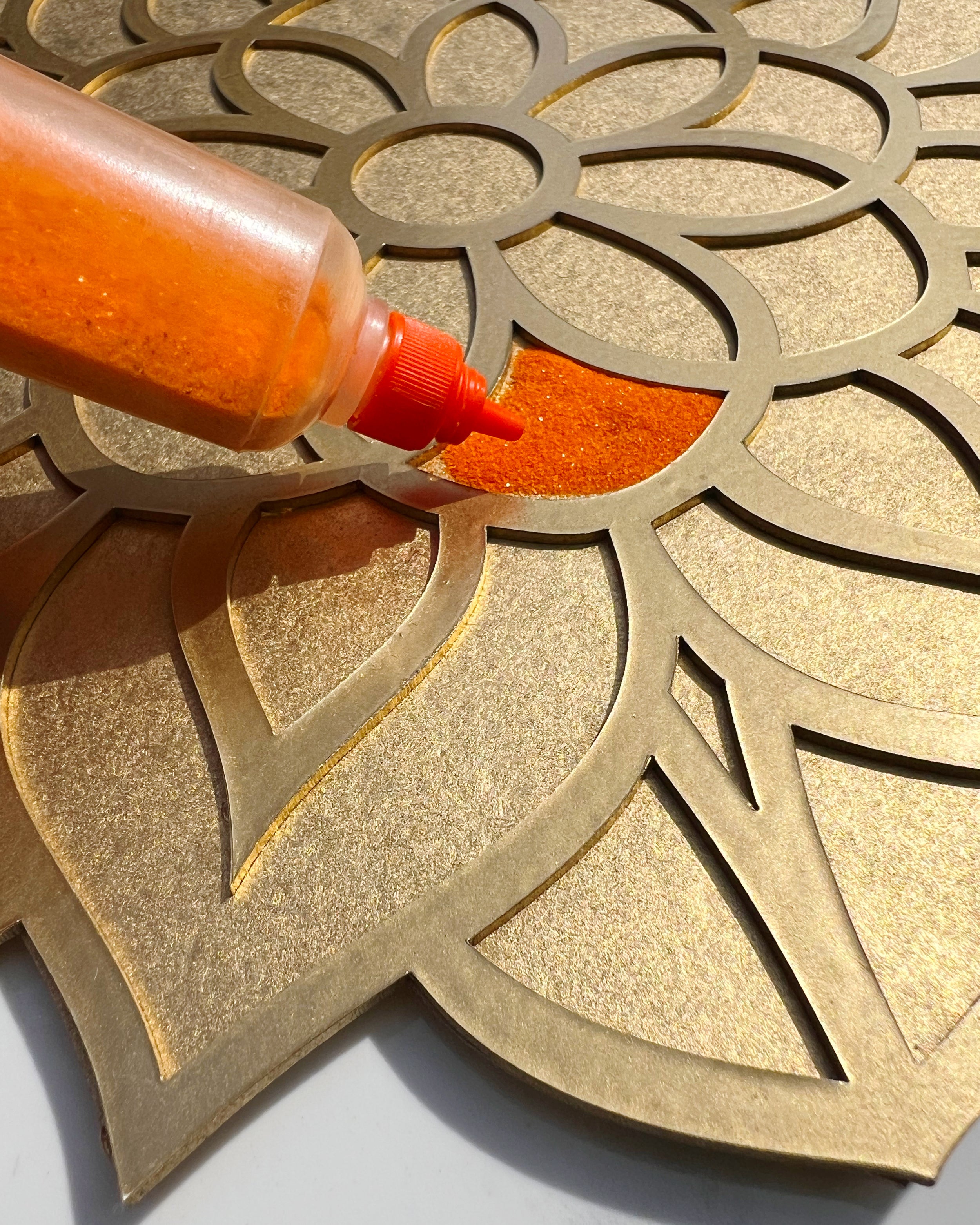 12" Diwali Flower Wooden Rangoli Kit