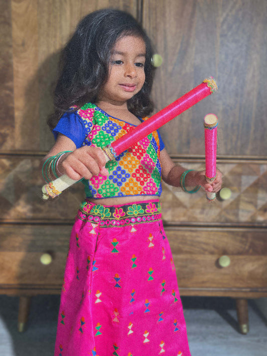 Children's Personalised Dandiya Sticks - Fuchsia Pink 🩷