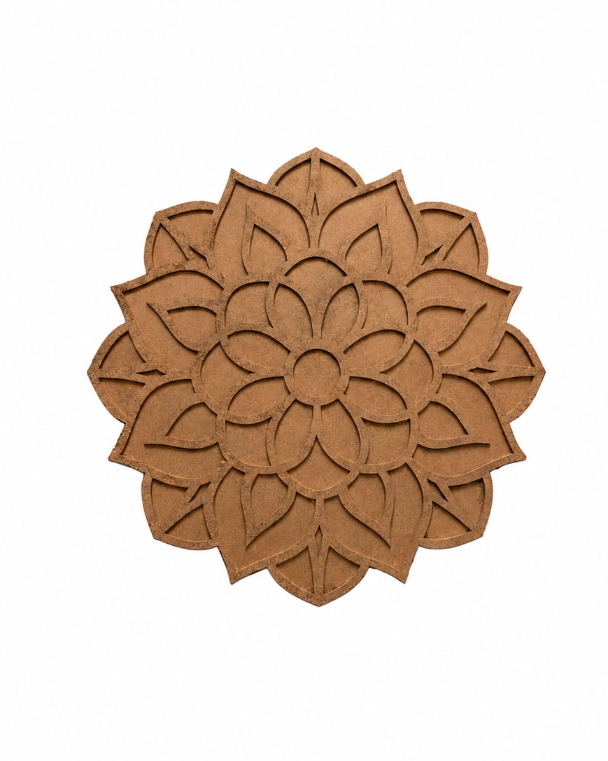 Perfectly Imperfect - 12" Flower Wooden Rangoli Tray Only