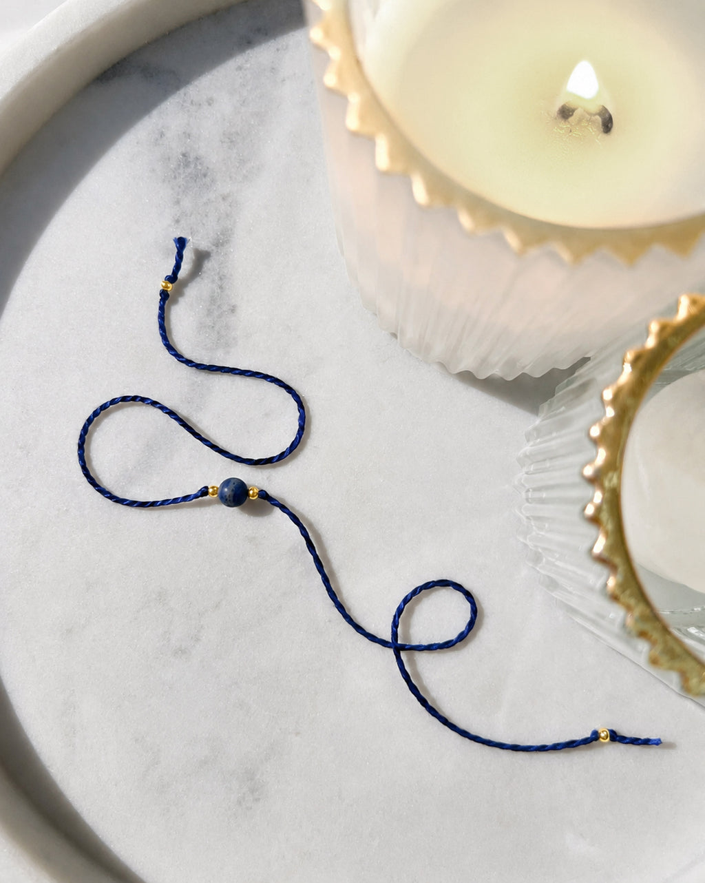 Natural Frosted Sodalite Handmade Rakhi