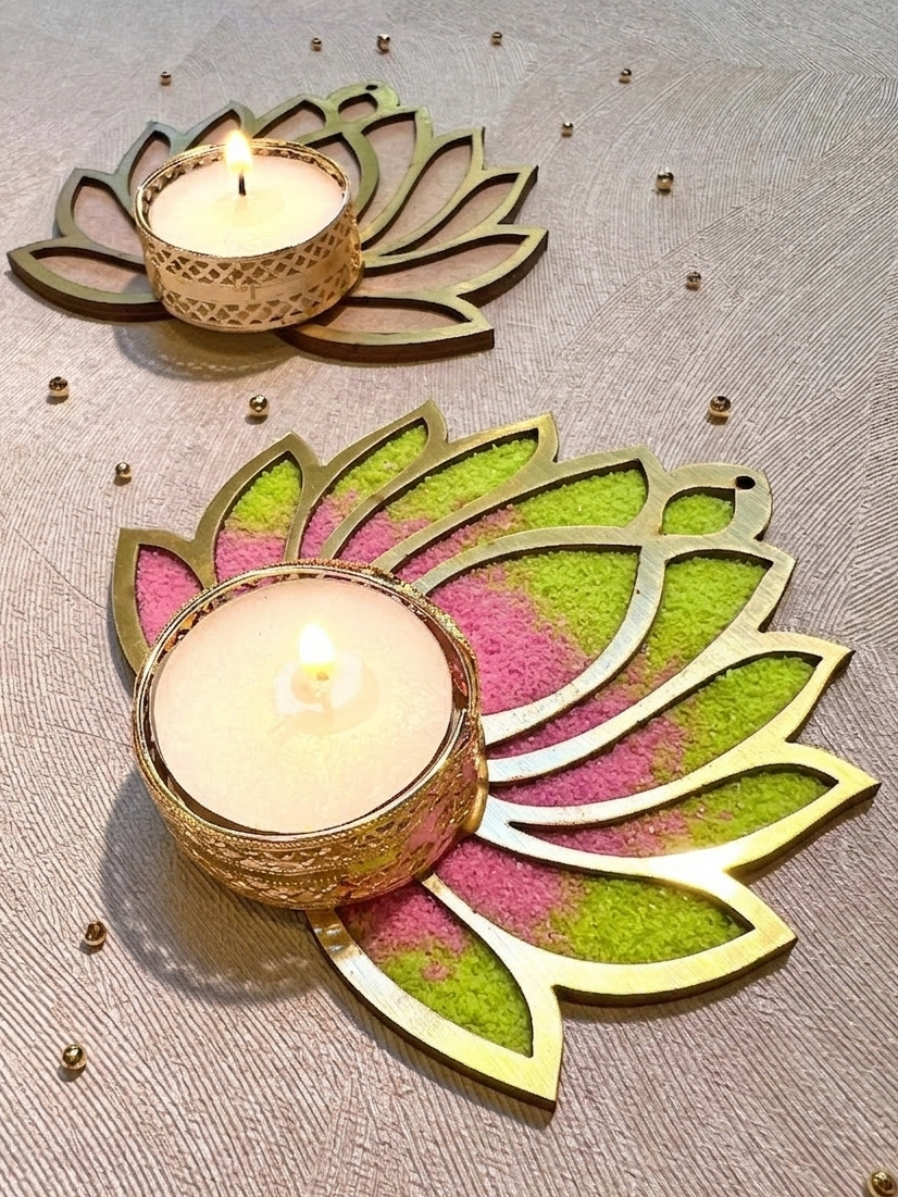 Rangoli Lotus Tealight Twin Set 🪷