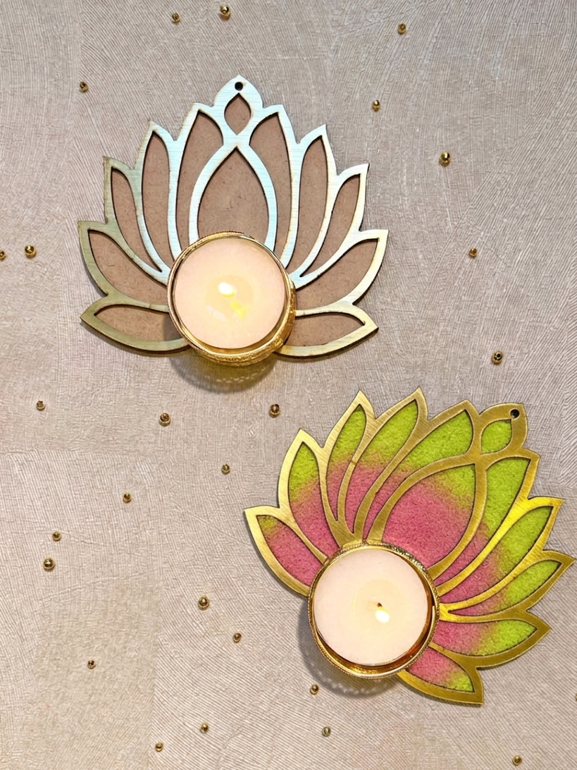 Rangoli Lotus Tealight Twin Set 🪷