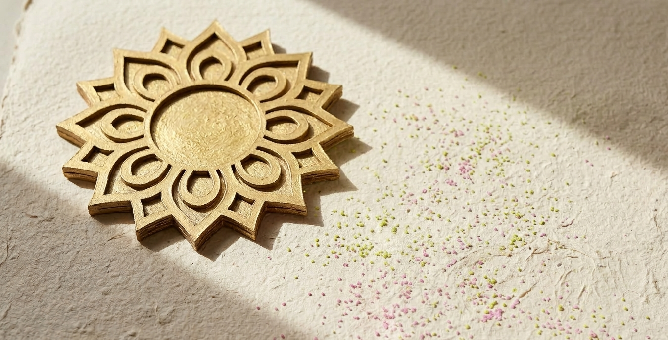 4" Mini Diwali Marigold Wooden Rangoli Kit ✨