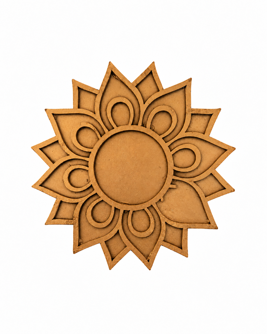 Perfectly Imperfect - 4" Marigold Wooden Rangoli Tray Only