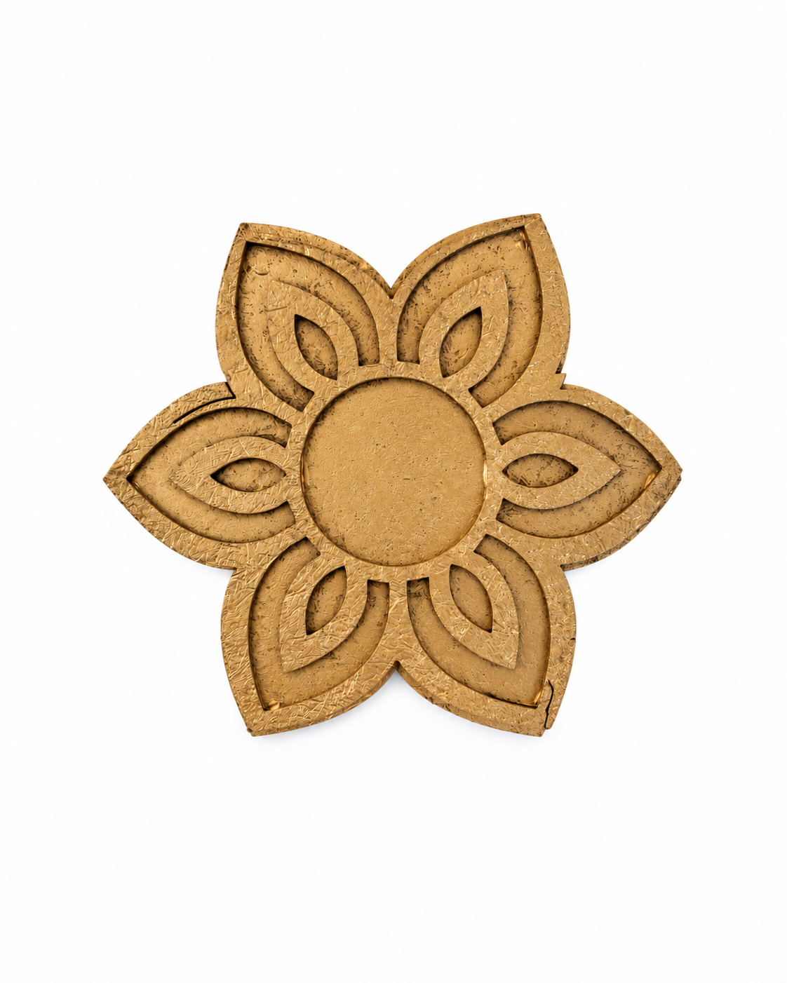 Perfectly Imperfect - 4" Water Lily Wooden Rangoli Tray Only