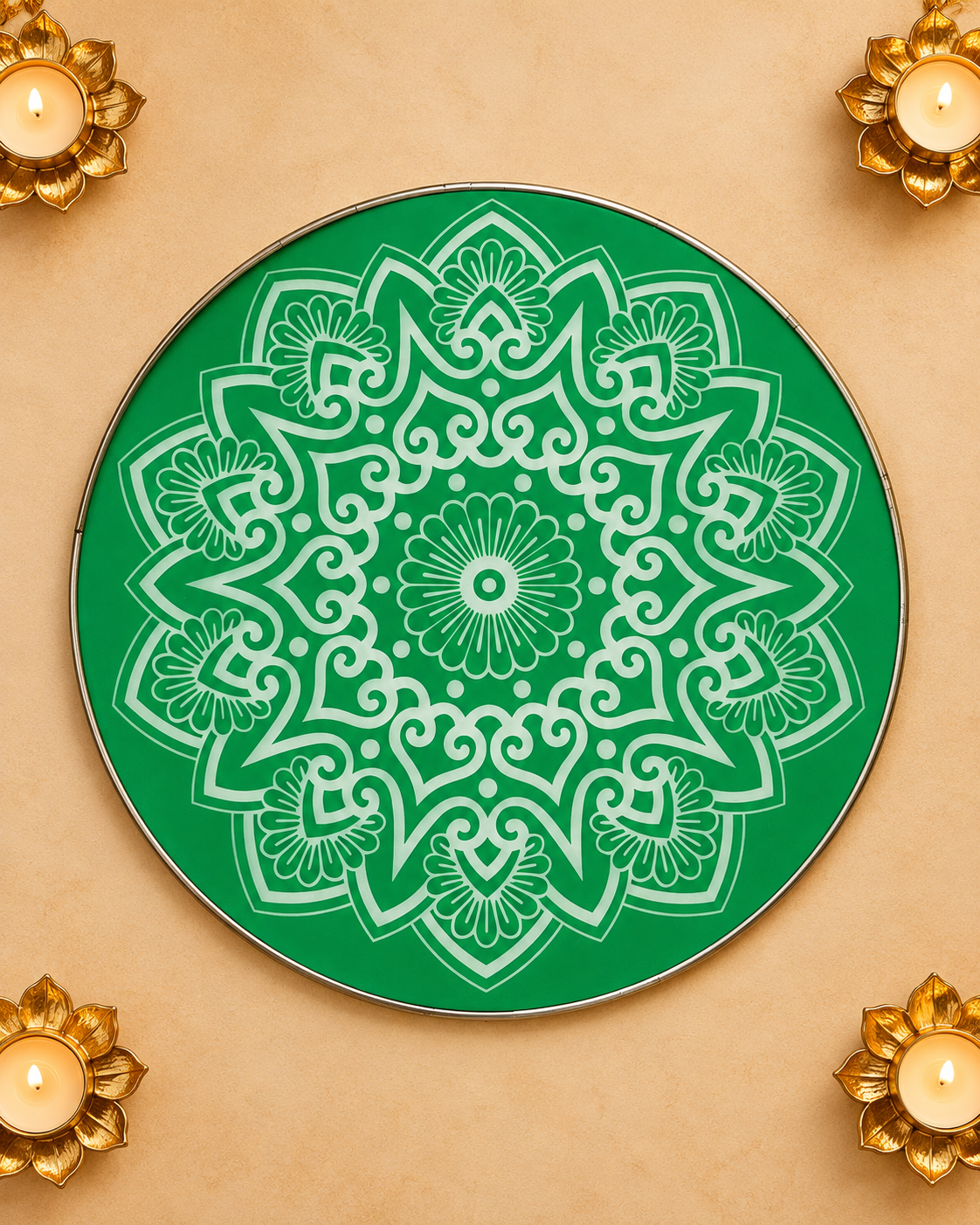 Extra Large 18 Inch Rangoli Net Stencil – Reusable Diwali Floor Decoration
