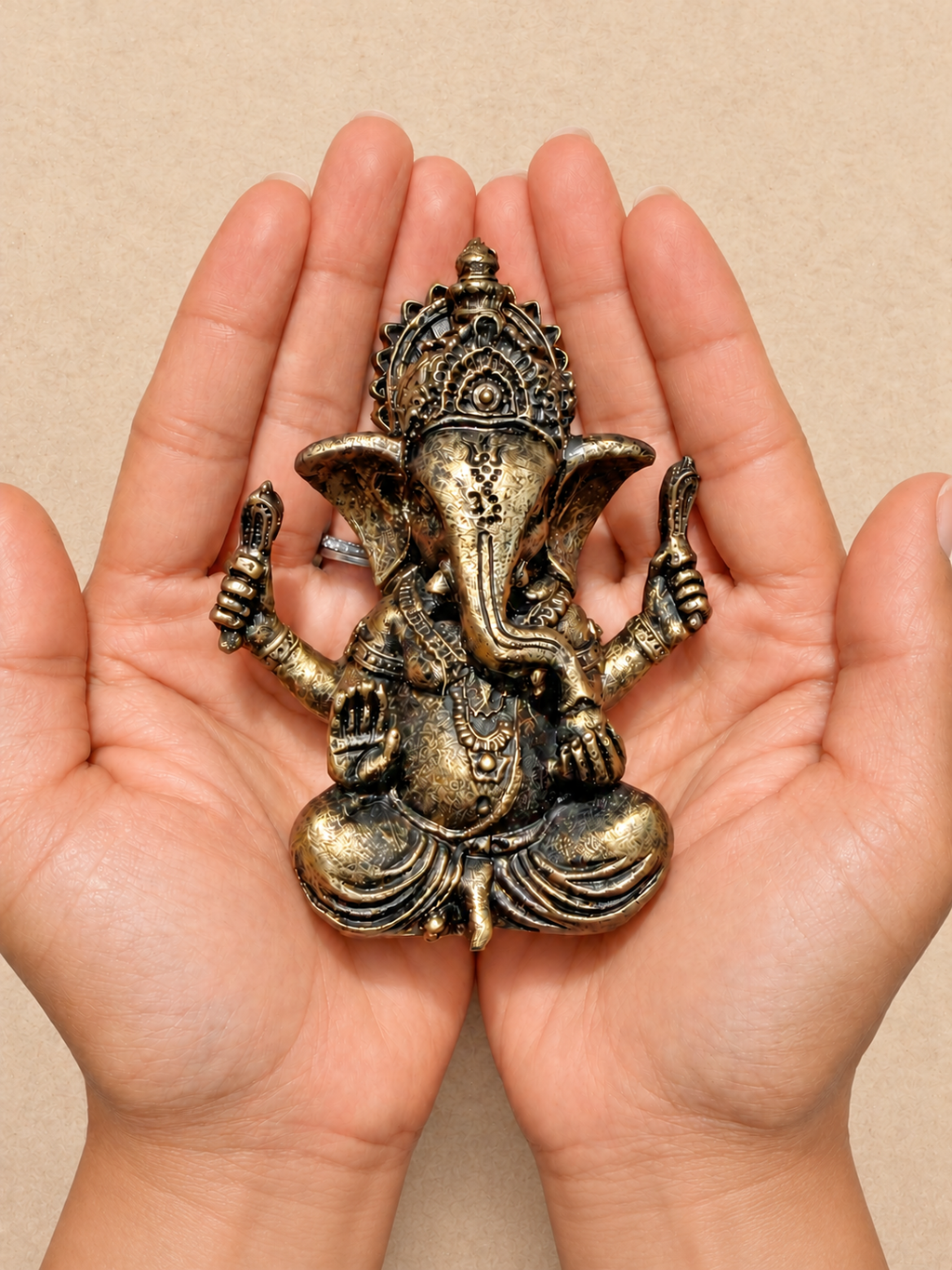Antique Gold Lord Ganesh Murti