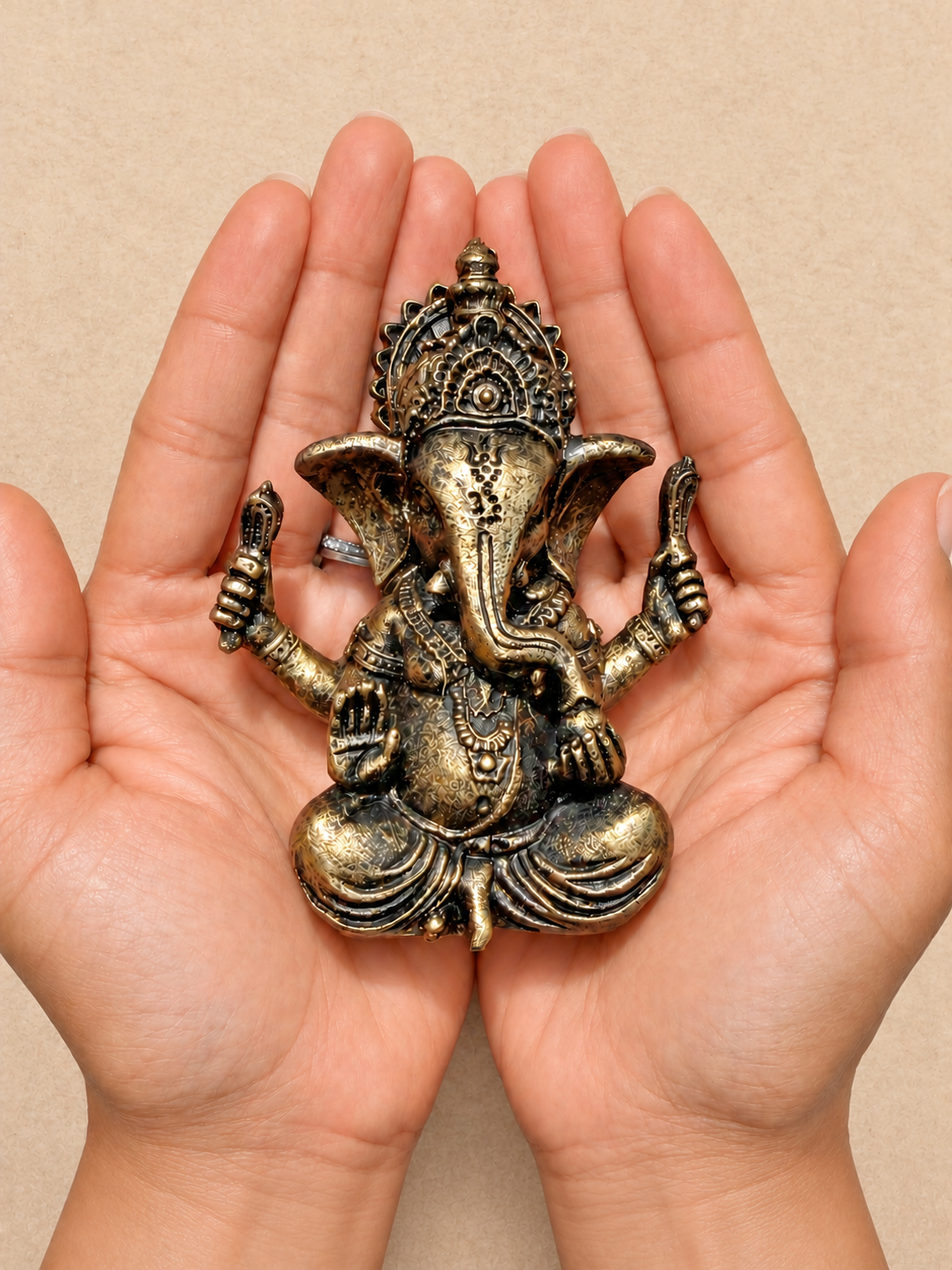 Antique Gold Lord Ganesh Murti