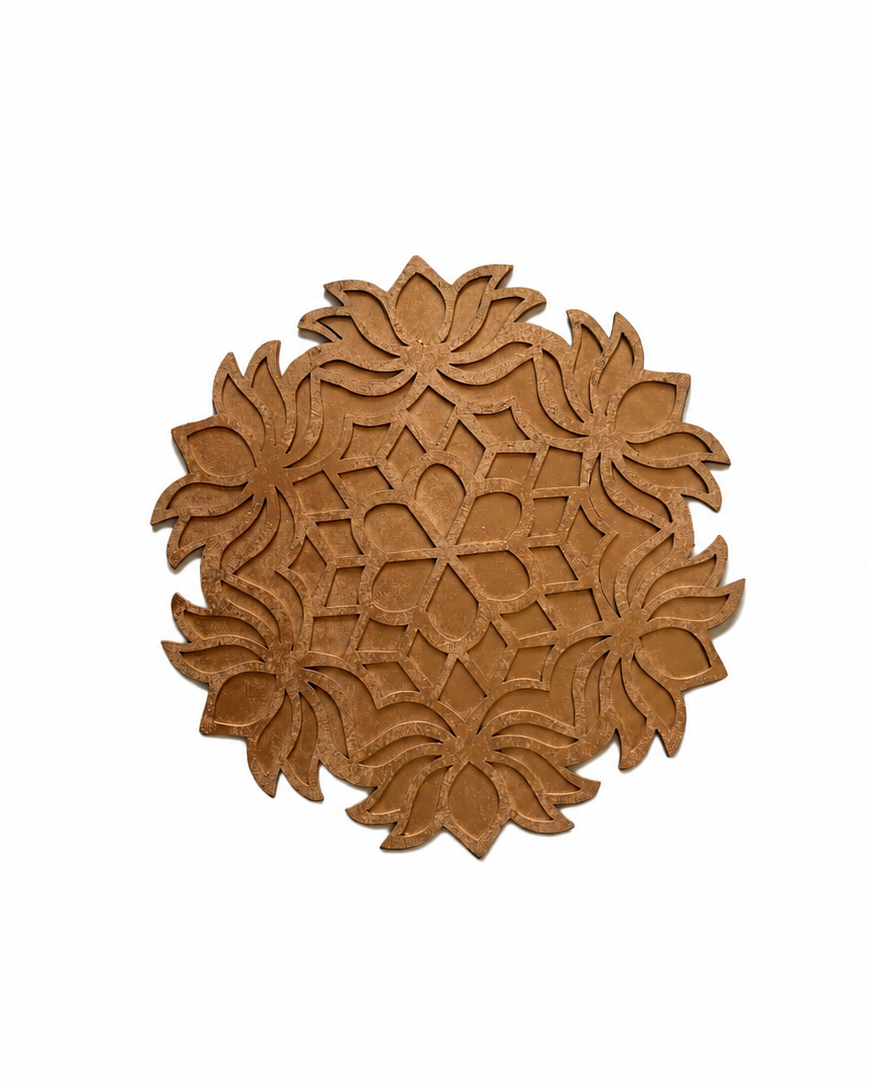 Perfectly Imperfect - 12" Diwali Jasmine Wooden Rangoli Tray Only