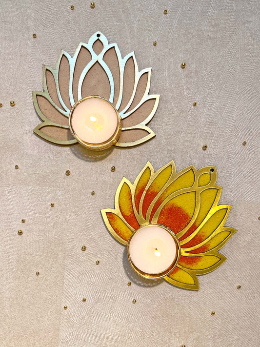 Lotus Rangoli Tealight Twin Set 🪷