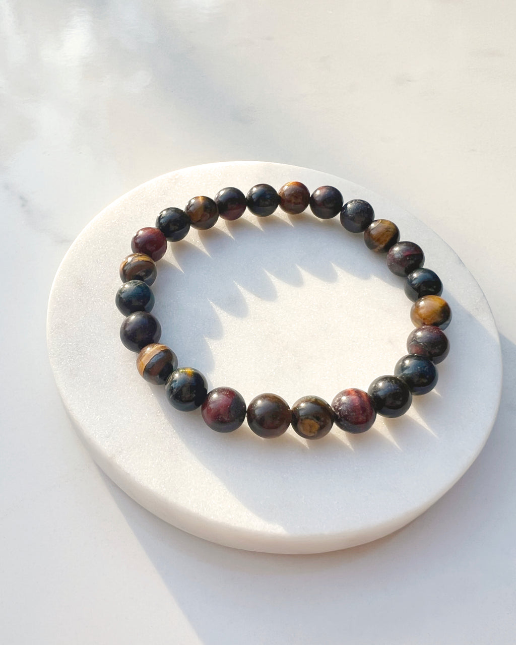 Natural Tiger's Eye Men's Stretch Bracelet