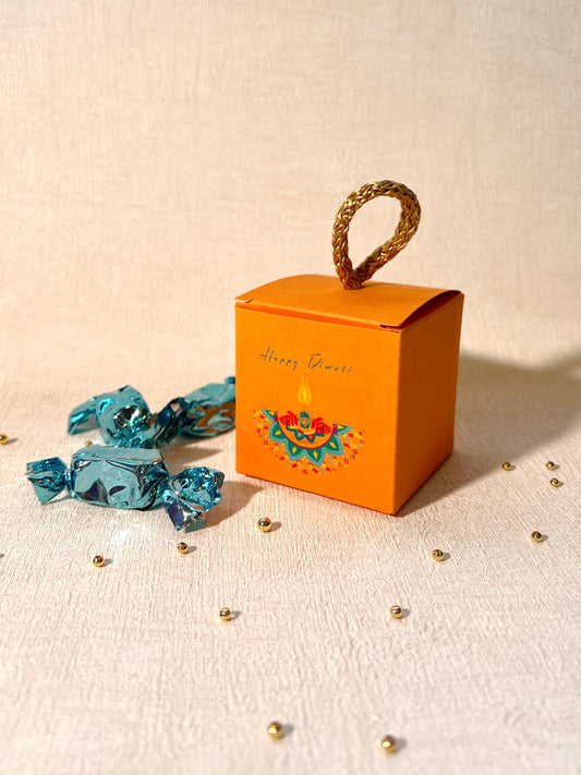 Happy Diwali Orange Mini Gift Box - Pack of 6 ✨
