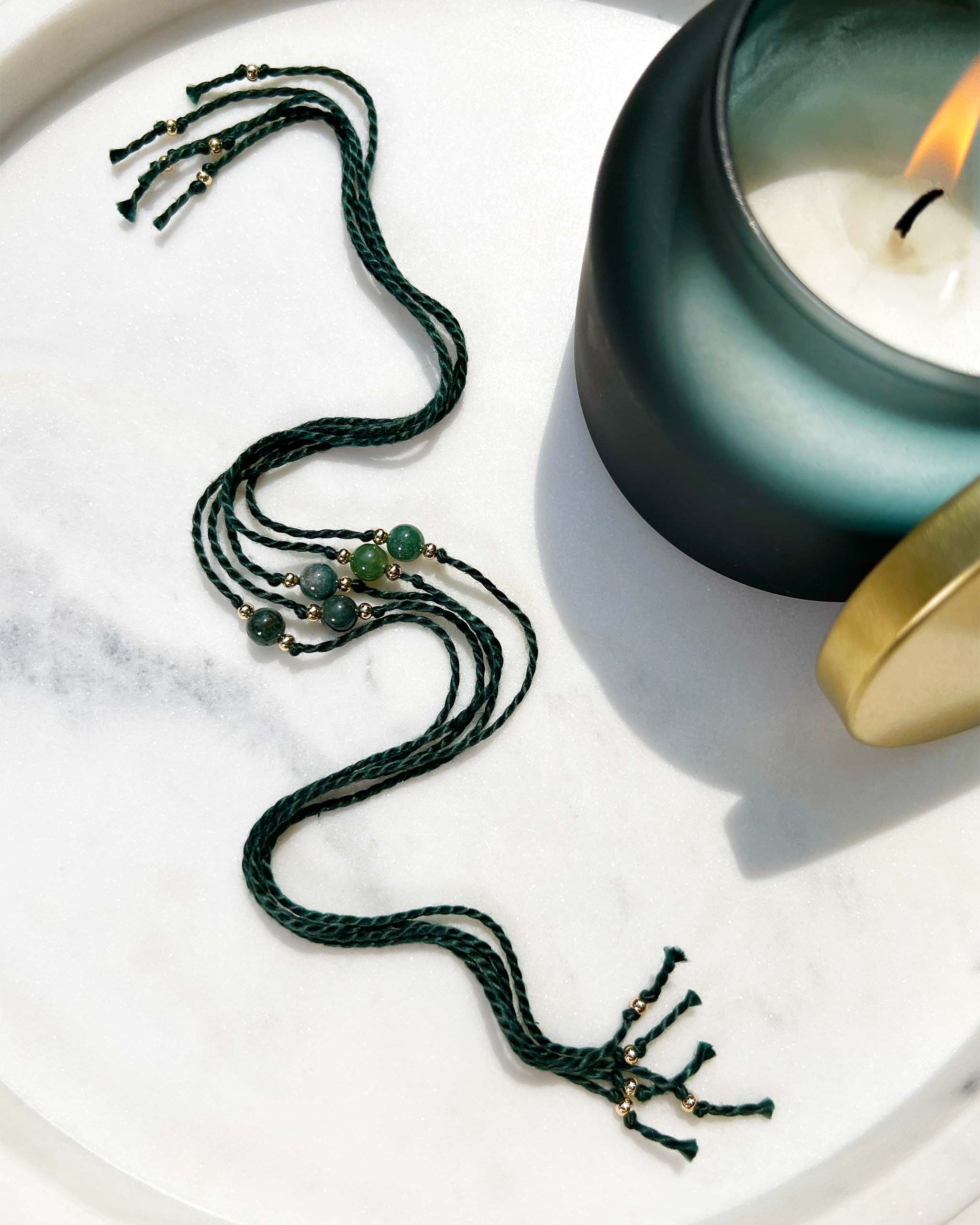 Natural Moss Agate Rakhi