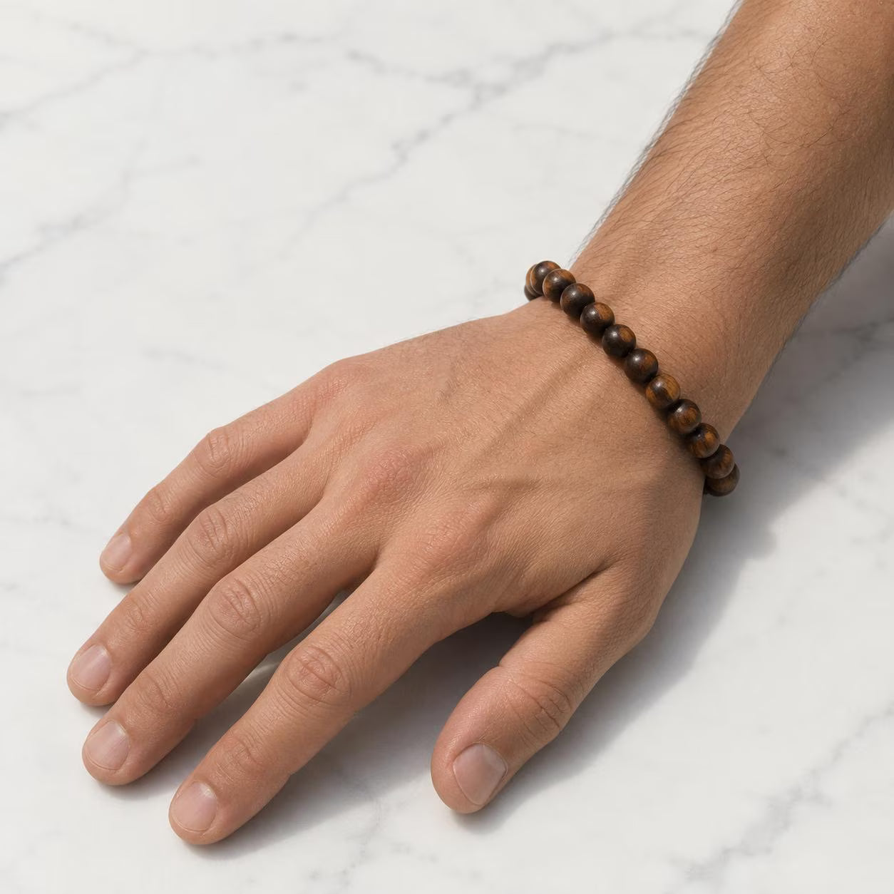 Natural Wood Bead Bracelet