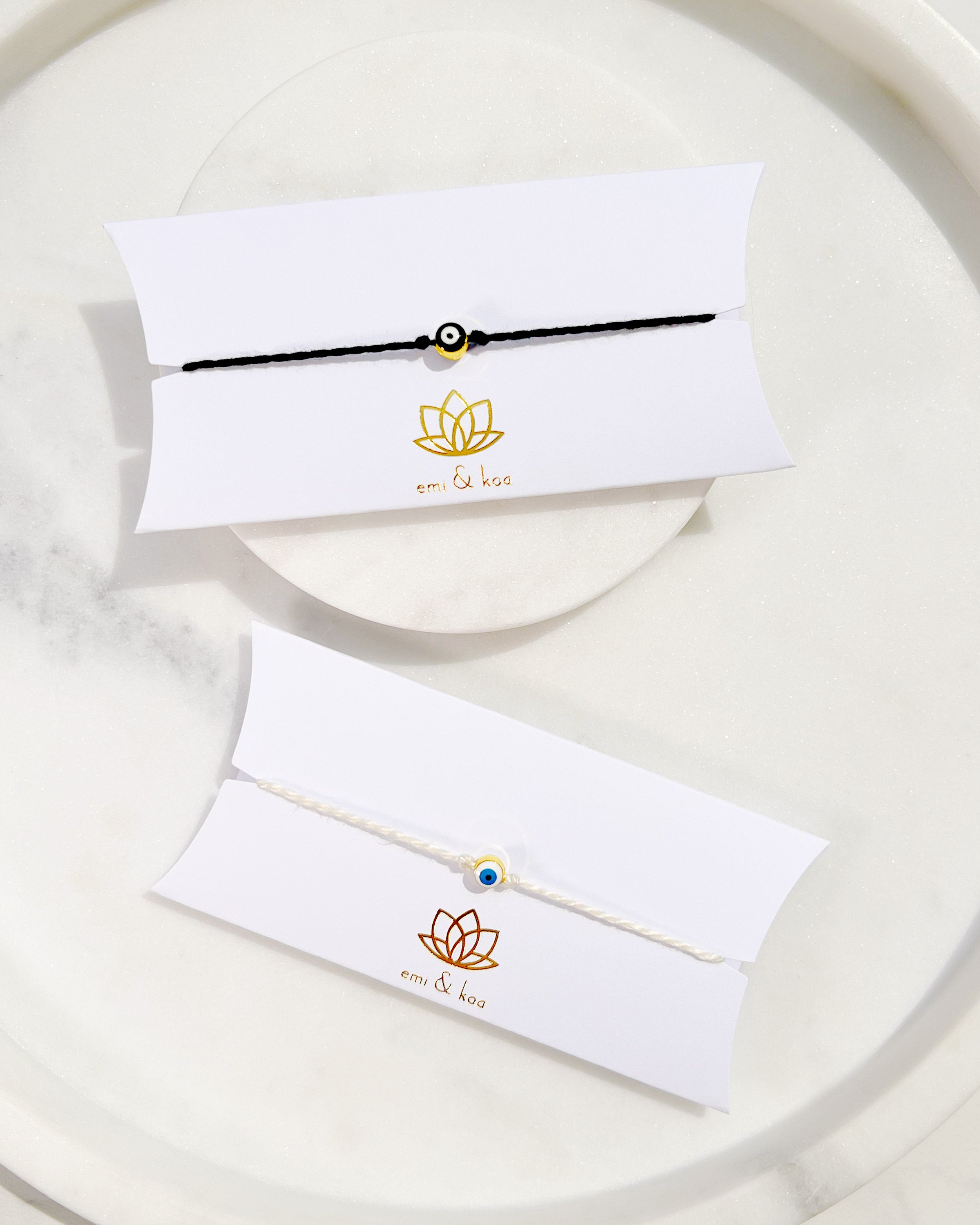 Mini White and Blue Evil Eye Rakhri