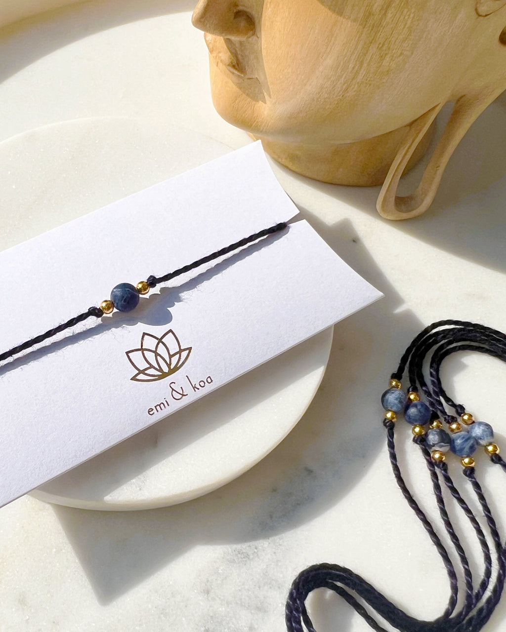Natural Frosted Sodalite Handmade Rakhi